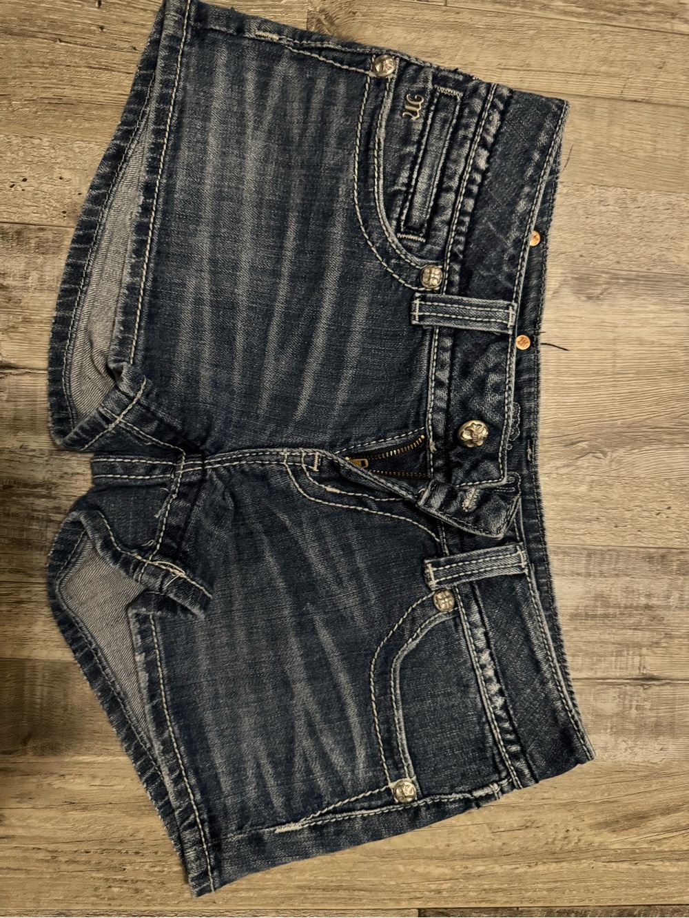 Miss Me Dark Blue Denim Jean Shorts